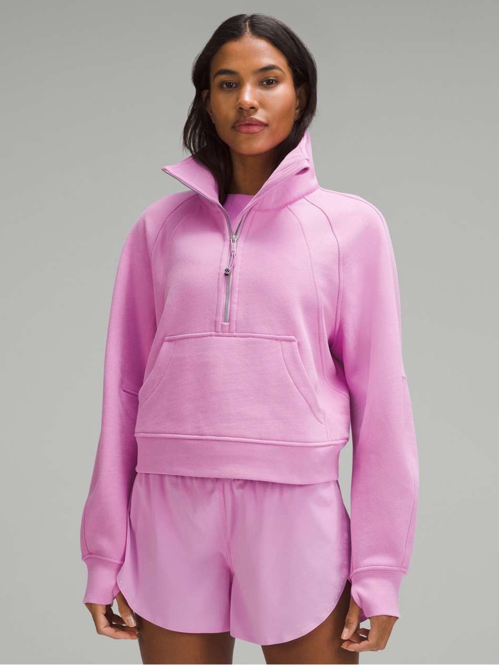 Lululemon Scuba Oversized Funnel-Neck Half Zip in Dahlia Mauve